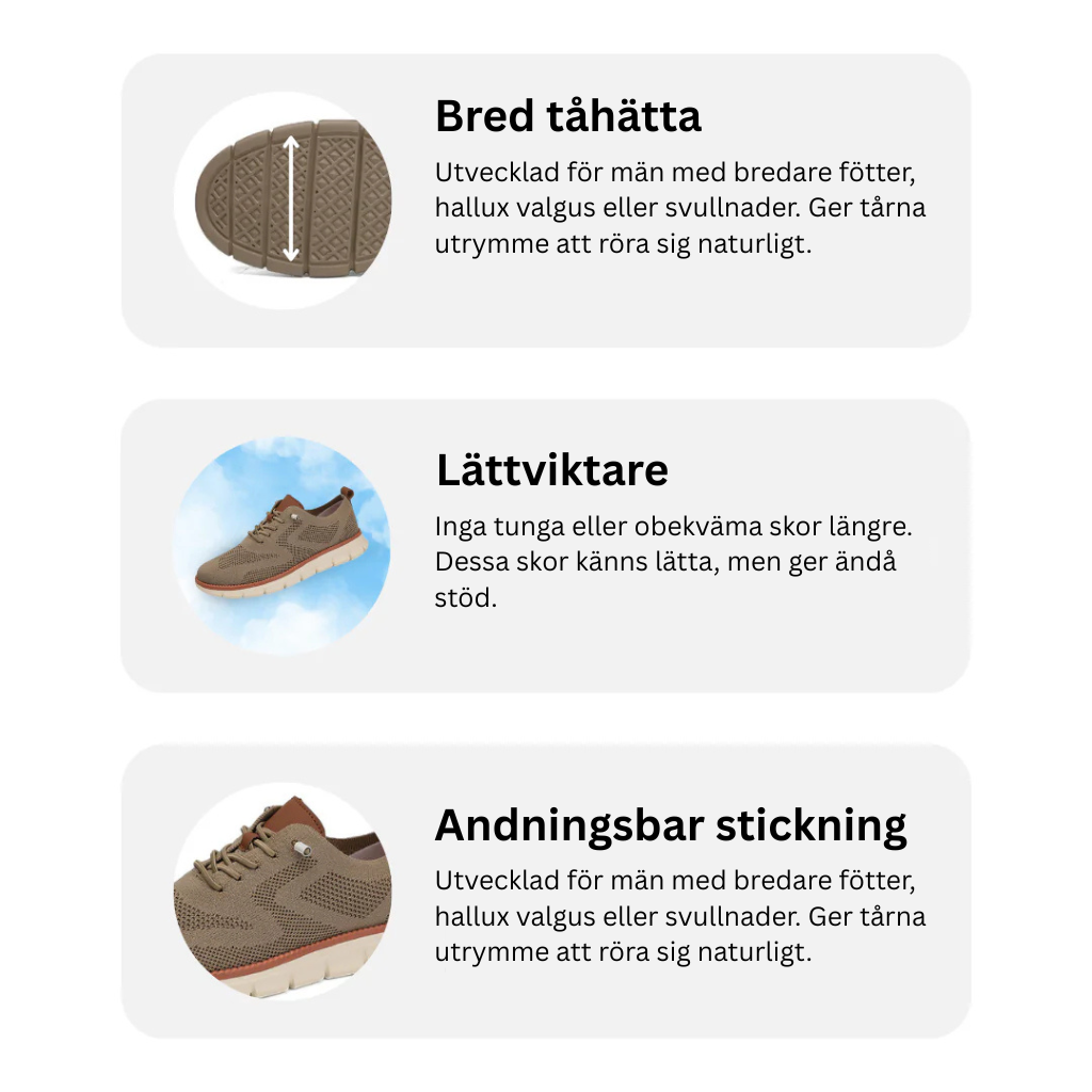 OrthoEase-skor – Utvecklade för att minska trycket på fötterna